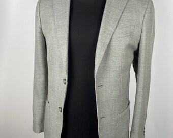 Suitsupply Havana Patch Wool Silk Linen Cashmere Green Blazer Size 44