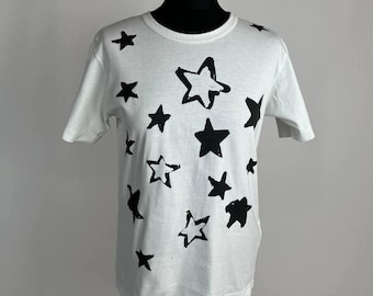 Vintage Comme Des Garcons Women Star Printed T shirt Size L (0530)