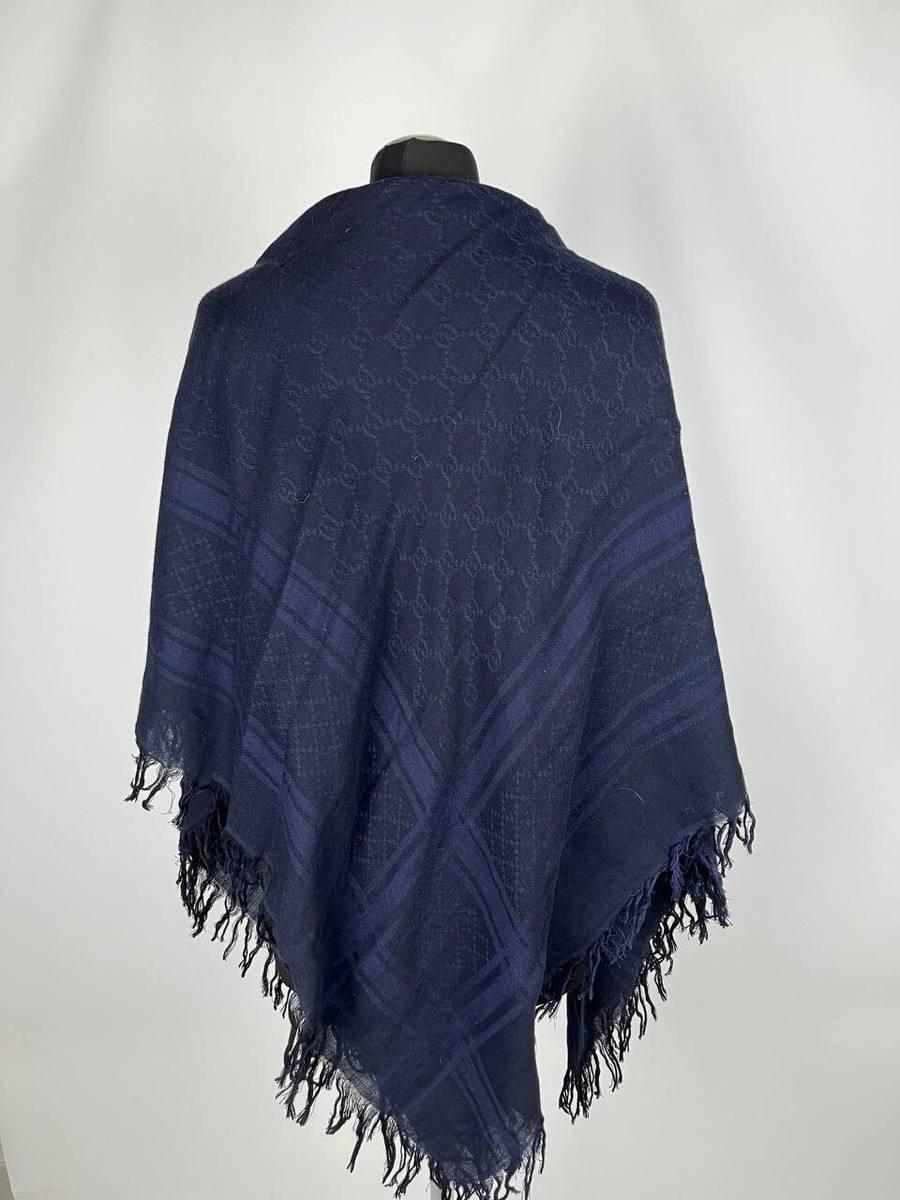 GUCCI X Tom Ford Era Monogram Blue Scarf Size 49.21 Inches / 125