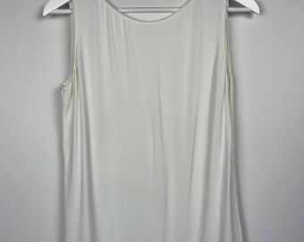 Fabiana Filippi Silk Acetate Blouse Sleeveless Monili Chain Trim Size M