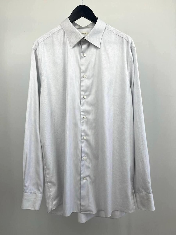 Suitsupply Shirt Men's 17 45 White Striped Slim Fit Long Sleeve Button up  (0177) - Etsy