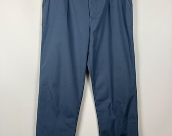 Brut Uniform Paris Pleated Ripstop Slate Blue French Workwear Pants Size 46