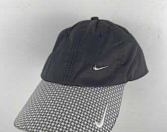 Nike Dri-FIT Two-Tone Hat - Metal Logo & Embroidered Swoosh - Rare Retro