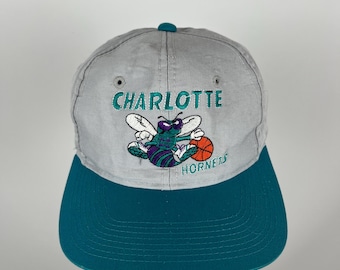 Vintage jaren 90 Charlotte Hornets NBA snapback hoed The Game G pet gemaakt in Korea
