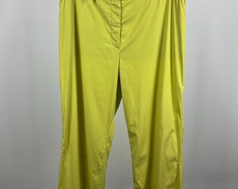 Jil Sander Lime Green Cotton Trousers Pants Size 40 Made in Italy Minimalist