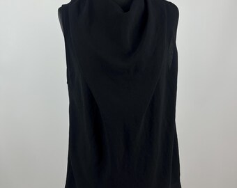 OSKA Black Cowl Neck Draped Top - Size 2