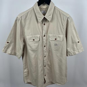C.P. Company Undersixteen Vintage Beige Logotypskjorta Storlek 16/176