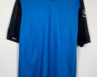 Assos Trail SS Jersey Blue Black Raglan Sleeve MTB Cycling Bike Shirt Mens XL