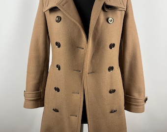 Burberry London kameelwol kasjmier jas, maat XXS