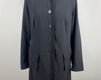 Marithe Francois Girbaud Cravatatakiller Technischer Mantel Schwarz Vintage Größe 44