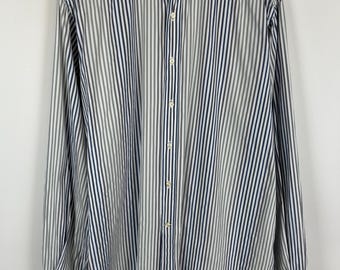 ETRO Milano Mens Multicoloured Striped Dress Shirt Size 44