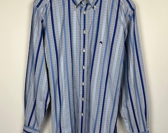 Etro Milano Blue Striped Long Sleeve Shirt Button Down Pegasus Size 41 L 16