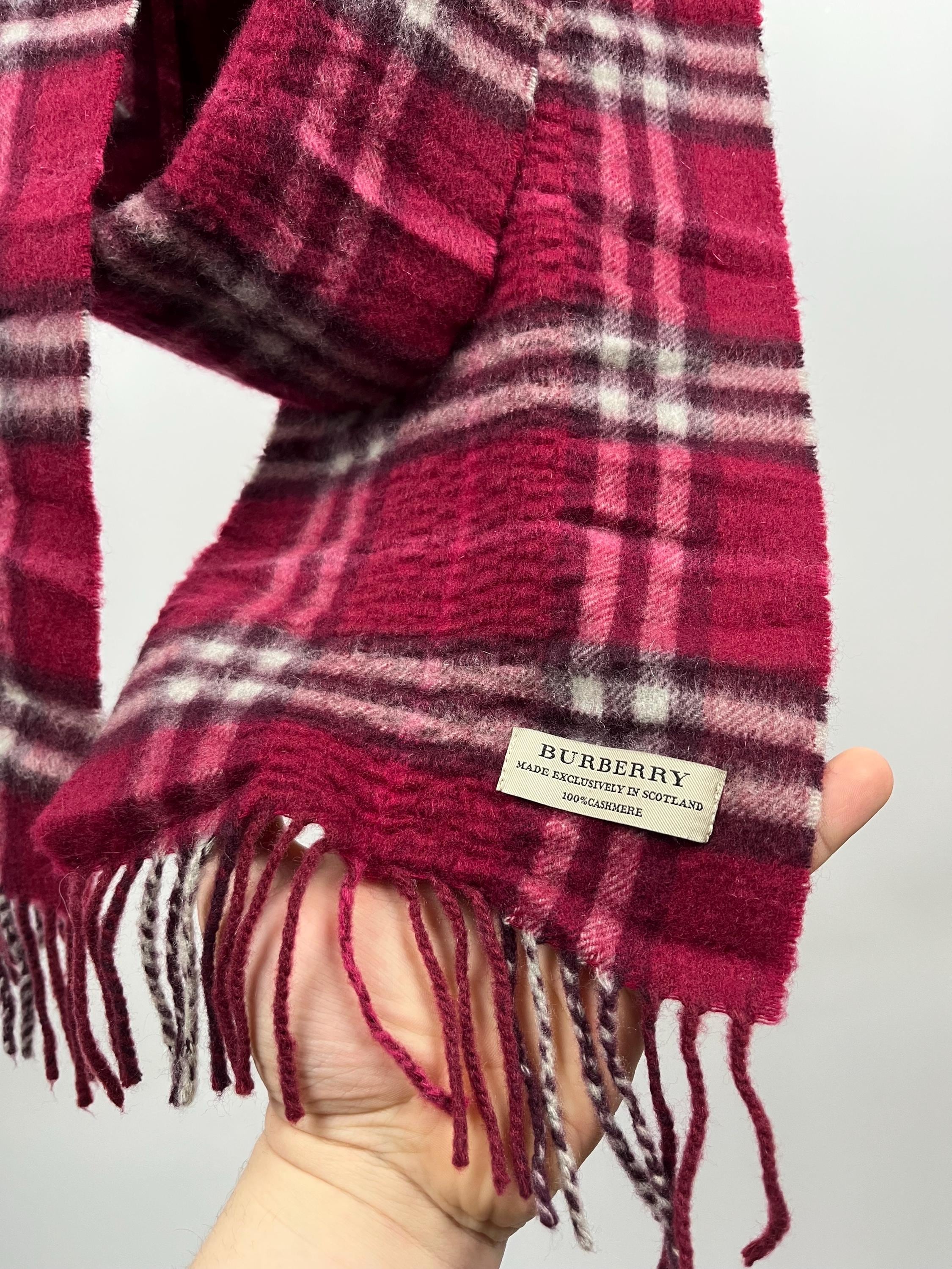 Burberry Red Scarf 100% Cashmere Made Exclusively in Scotland - Etsy