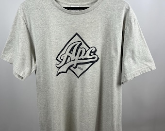 A.P.C. T-shirt met Gabriel-logo, grijs gemêleerd gemaakt in Californië, maat XL APC
