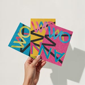 Woman Grußkarte A5 & A6 - 10er Multi Pack | Geschenk für Frauen Power, Female Empowerment, Geburtstag, Weltfrauentag - verschiedene Farben