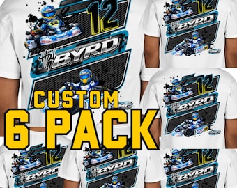 6 Pack Custom Race Team Shirt | Motorsports Graphic Design | Racing gift