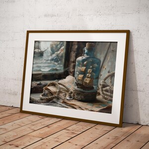 Lienzo hiperrealista con recuerdos náuticos, regalos de barcos y recuerdos marítimos para marineros y amantes del mar