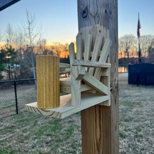 Wooden Squirrel Feeder | Unique Squirel Feeder | Adirondack Chair Decor | Rustic squirrel chair | Squirrel corn feeder | Garden decor