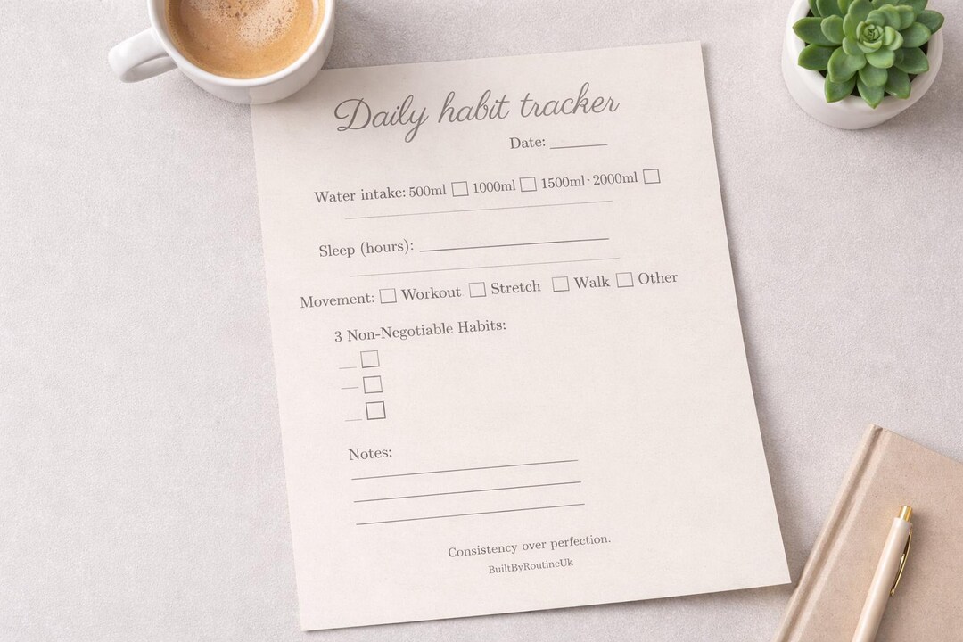 Daily Habit Tracker Printable | Routine Planner, Productivity (PDF ...