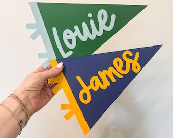 Custom Name Pennant: Personalized Kid's Bedroom Sign