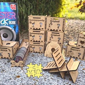 Digital files for Hitster single boxes / Big Box / Token chests / Mobile phone holder complete set for laser cutting