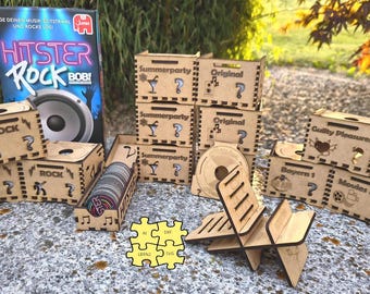 Digital files for Hitster single boxes / Big Box / Token chests / Mobile phone holder complete set for laser cutting