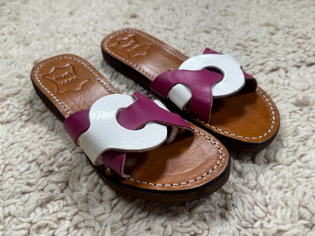 Sandales Pour Femmes D'Été Marocaines En Cuir Tressé Artisanales Fabriquées à La Main Au Maroc - Parisiennes, Parisiennes, 39 EU