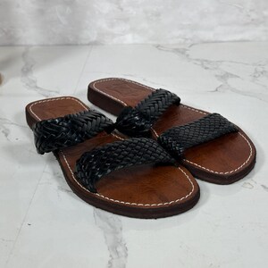 Handmade Moroccan Leather Sandals for Women, Brown & Black Strappy Sandals, Flat Sandalen Damen, Artisan Moroccan Sandals by kawcuir
