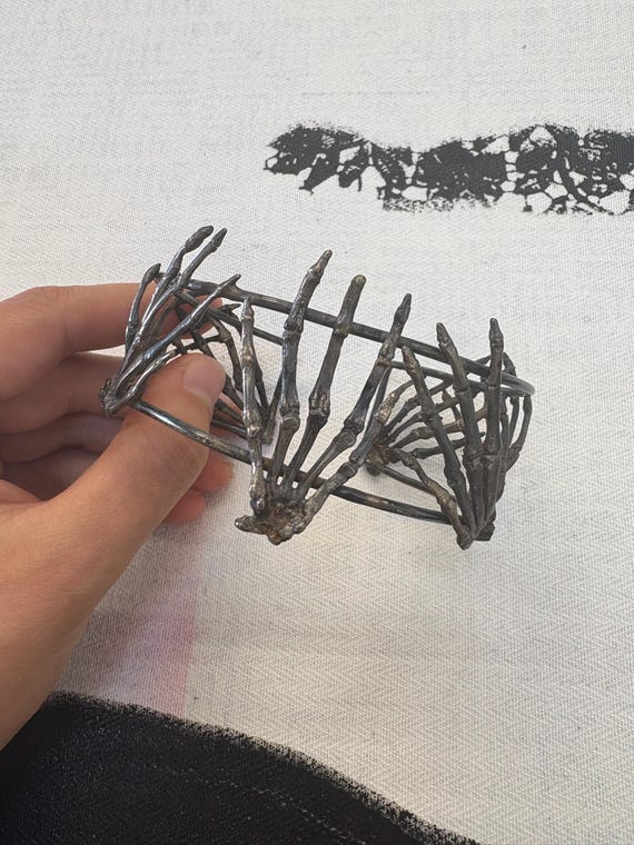 Handmade skeleton bangle - image 1