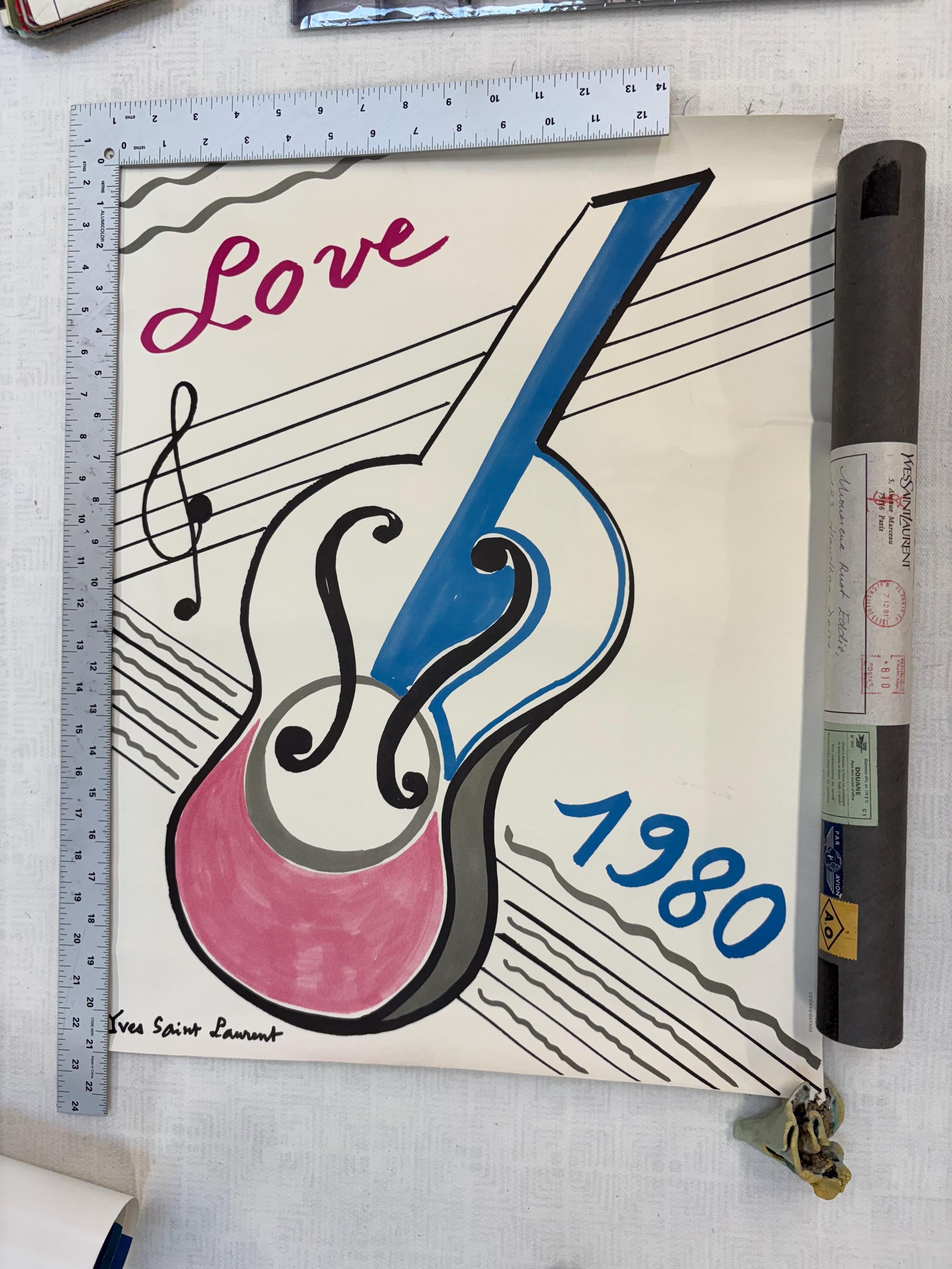 1980 Yves Saint Laurent Love Poster - Etsy
