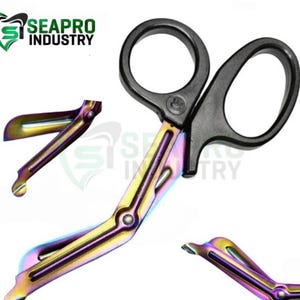 Trauma Shears 7.5 inch – Rainbow Medical Scissors EMT & Nurse Bandage Scissors with Non-Stick Stainless Steel Blades, Black Handle