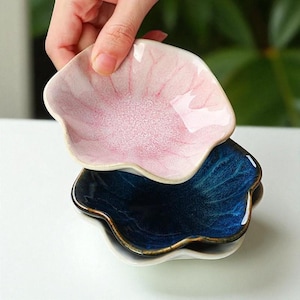 Japanese Ceramic Sauce Dish – Kiln Glaze Soy Sauce Plate, Mini Sushi & Sashimi Dipping Bowls, Snack Plates, Christmas Gift Kitchen Decor