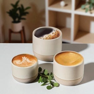 Taza de café de cerámica japonesa hecha a mano: ideal para latte, matcha y capuchino. Regalo fácil de limpiar para los amantes del café.