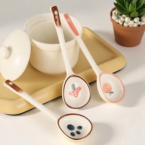 Ceramic Soup Ladle Spoon: Elegant Kitchen Utensil & Christmas Tableware