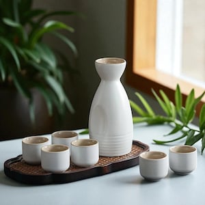 Japanese Ceramic Sake Set: Traditional Drinkware for Tea & Sake
