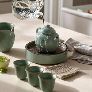 Ruyao Crackle Glaze Tea Tray: Small Ceramic Kungfu Tea Plate