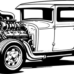 Hot Rod SVG Bundle: Classic Car Designs + Route 66 Sign (digital ...
