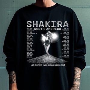 CONCIERTO DE SHAKIRA Png Mujeres No Lloran Gira por EE. UU. 4 Diseño único Medios tonos frontales y traseros de alta calidad para prenda en blanco y negro dtf.