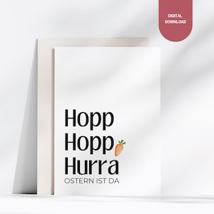 Osterkarte zum Ausdrucken | Moderne Ostern Karte | Frohe Ostern Postkarte | Osterhase Geschenk | Ostergeschenk Idee | DIY Kartenvorlage