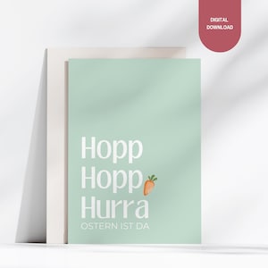 Osterkarte zum Ausdrucken | Moderne Ostern Karte | Frohe Ostern Postkarte | Osterhase Geschenk | Ostergeschenk Idee | DIY Kartenvorlage