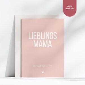 Carte Fête des Mères imprimable "Maman préférée" | Carte de fête des mères | Carte postale Maman | Carte de remerciement maman | Téléchargement instantané | modèle de carte | Numérique