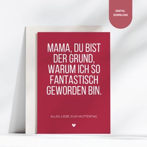 Moederdagkaart om te printen | "Fantastische moeder" Moederdagkaart | Ansichtkaart Moeder | Bedankt mama kaart | Direct downloaden | kaart sjabloon
