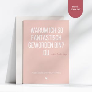 Moederdagkaart om te printen | "Fantastische moeder" Moederdagkaart | Ansichtkaart Moeder | Bedankt mama kaart | Direct downloaden | kaart sjabloon