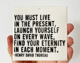 henry david thoreau quote ceramic wall tile • ceramic wall hanging • inspirational quote • daily reminder • daily affirmation