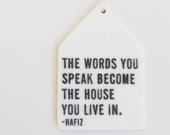 hafiz hafez quote ceramic wall tag • ceramic wall hanging • inspirational quote • daily reminder