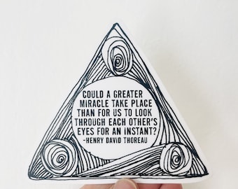 vinyl sticker henry david thoreau • water bottle sticker • journal sticker