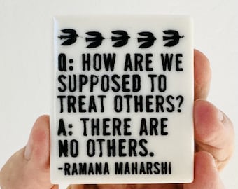 ramana maharshi quote with birds ceramic magnet • fridge magnet • inspirational quote • daily reminder • daily affirmation