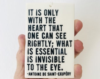 antoine de saint-exupery quote ceramic wall tag • ceramic wall hanging • inspirational quote • daily reminder • daily affirmation