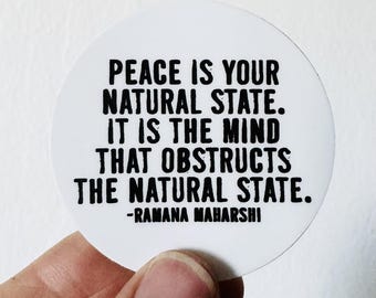 2" round vinyl sticker ramana maharshi • water bottle sticker • journal sticker