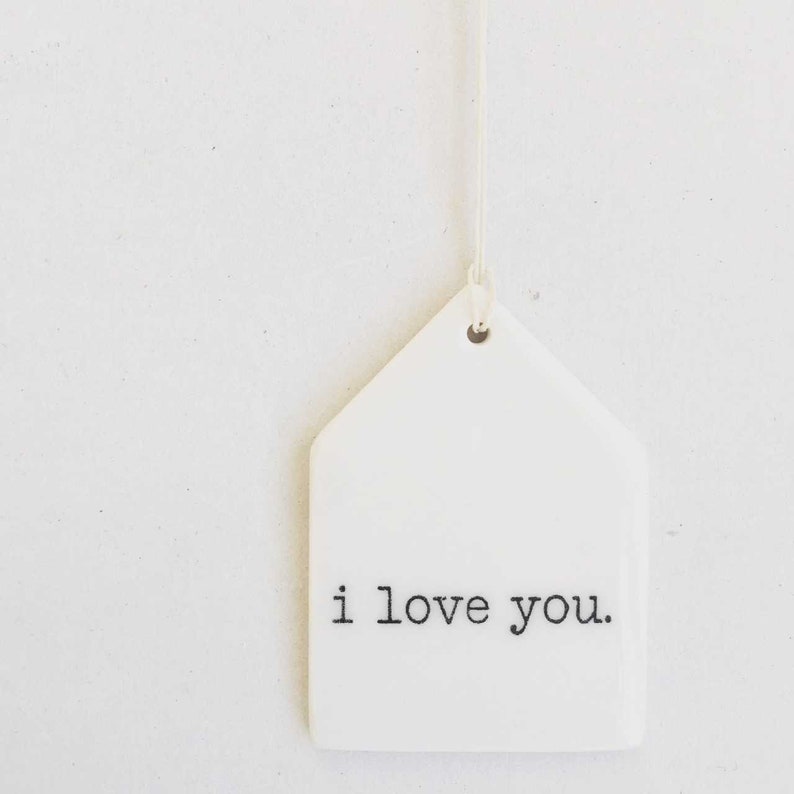 i love you ceramic wall tag screen printed ceramics daily reminder image 1